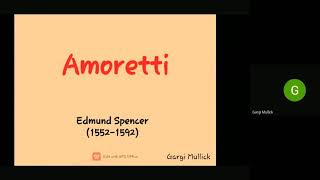 BLOCK 2: Amoretti, Sonnet 34, Sonnet 67, Sonnet 77 Gargi Mallick