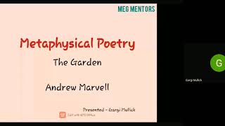 Block 3: Andrew Marvell and The Garden Explanation by Miss Gargi